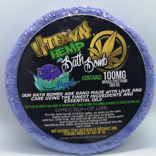 Bath bomb (Purple) 100mg broad spectrum CBD - H Town Hemp