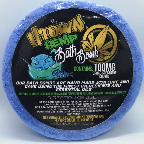 Bath bomb (Blue) 100mg broad spectrum CBD - H Town Hemp