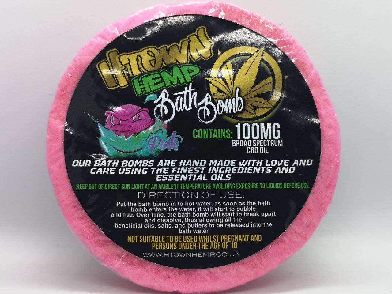 Bath bomb (Pink) 100mg broad spectrum CBD - H Town Hemp
